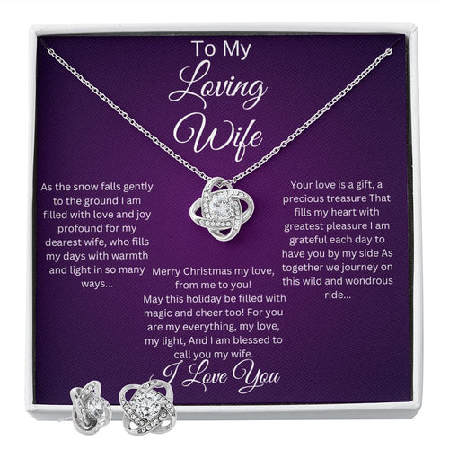 Loving Wife - Love Knot w/ Matching Earrings - Christmas Message